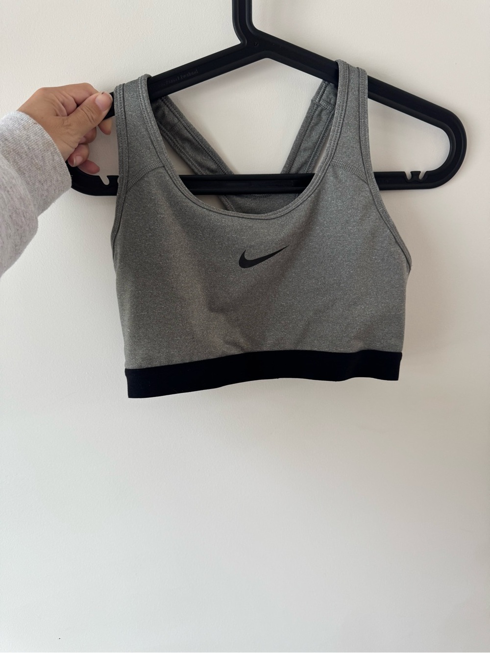 Nike Heather Gray Sports Bra with Black Band